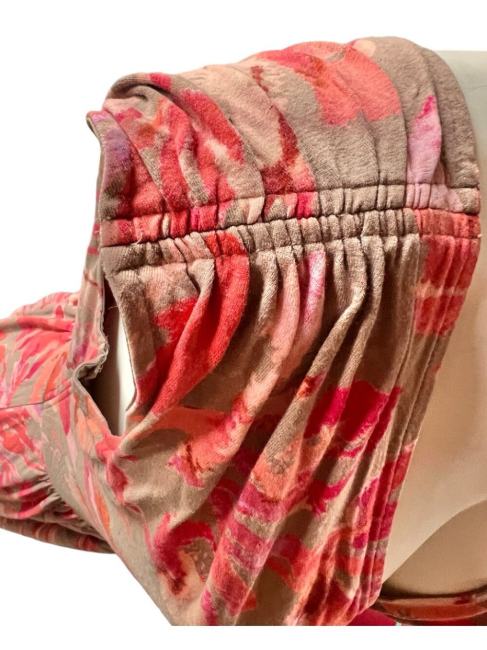 Ann Taylor Coral & Beige Abstract Print Sleeveless V-Neck Midi Dress Size M - Picture 8 of 10